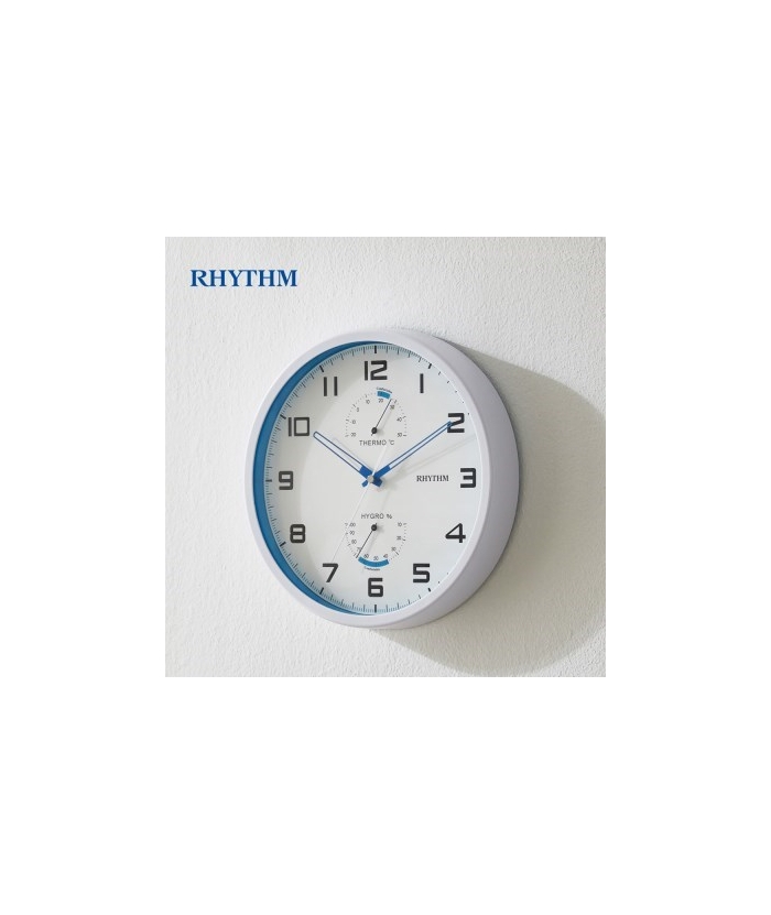 Ρολόι Τοίχου RHYTHM Αθόρυβο CMG722NR03 με θερμόμετρο & υγρόμετρο 26cm