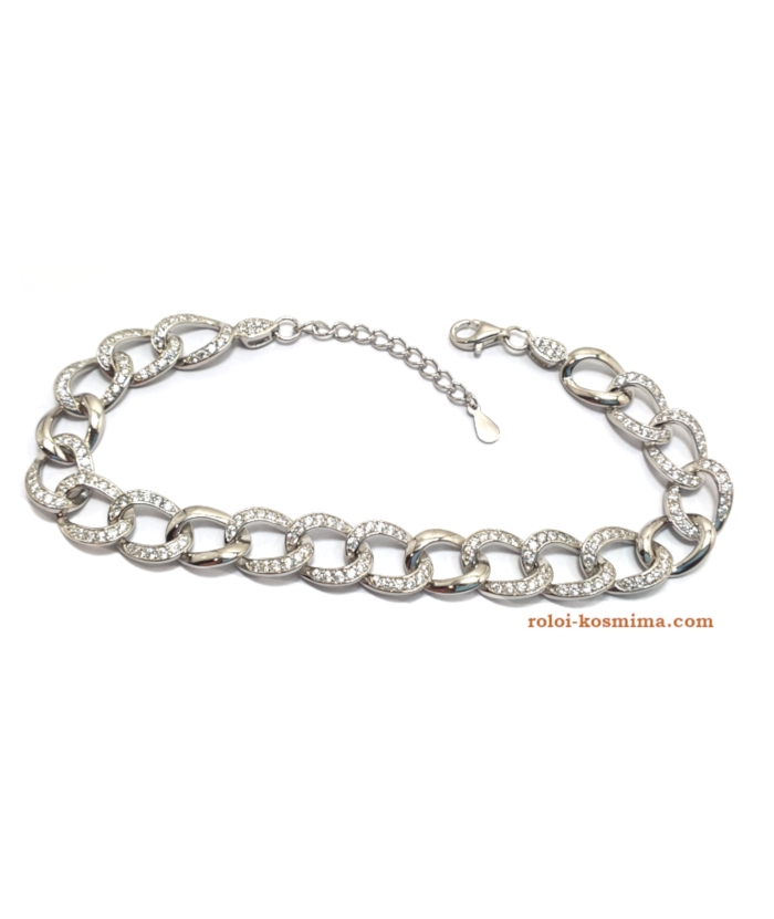 Bracelet Silver 925° cowboy with zircons
