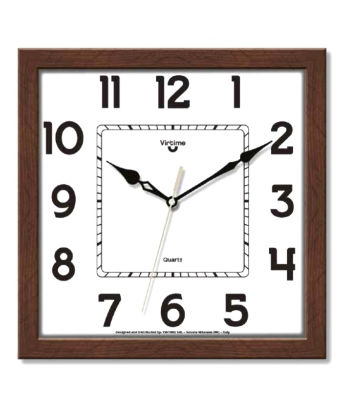 Ρολόι Τοίχου VIRTIME 1145-01 Ξύλινο κερασιά 33x33cm