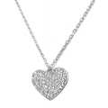 Necklace Silver "Hearts with zircon"