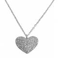 Necklace Silver "Hearts with zircon"