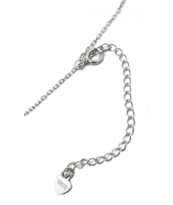 Necklace Silver "Hearts with zircon"