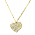 Necklace Silver "Hearts with zircon"