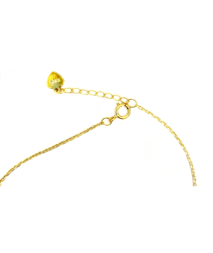 Necklace Silver "Hearts with zircon"