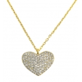 Necklace Silver "Hearts with zircon"