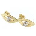 Earrings gold K14 Rhombus