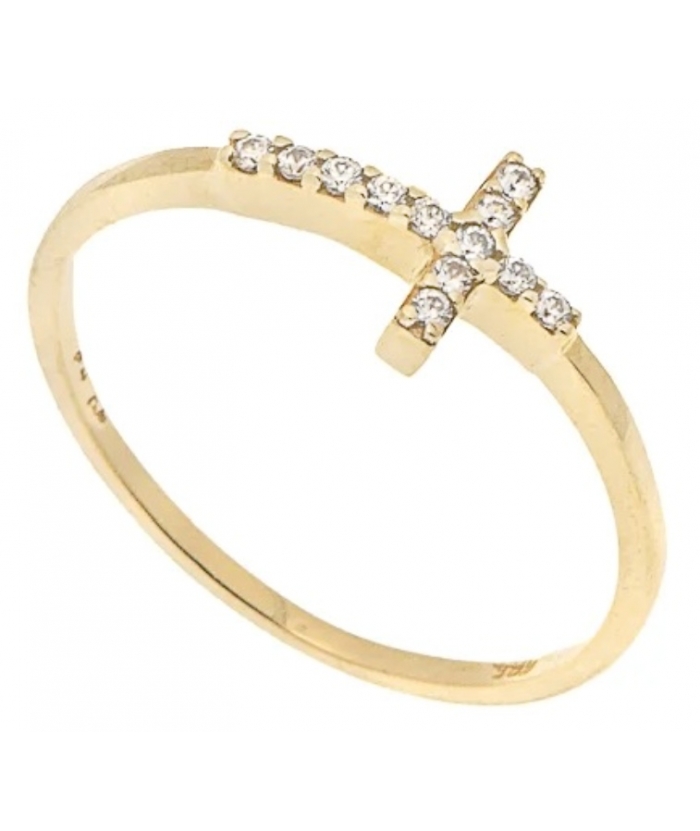 Ring Sevalie Gold K14 "Cross"