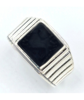 Ring Silver 925 men's with onyx