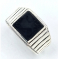 Ring Silver 925 men's with onyx