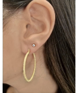 Earrings hoop gold K14 35mm 2