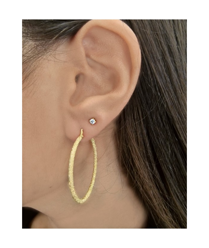 Earrings hoop gold K14 35mm
