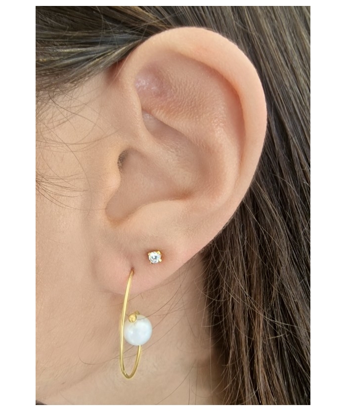 Earrings hanging gold Pearls
