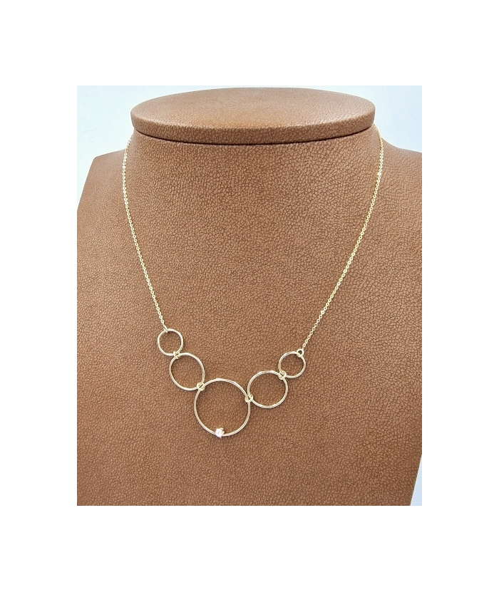 Necklace Gold K14 Circles