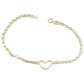 Bracelet gold K14 with heart