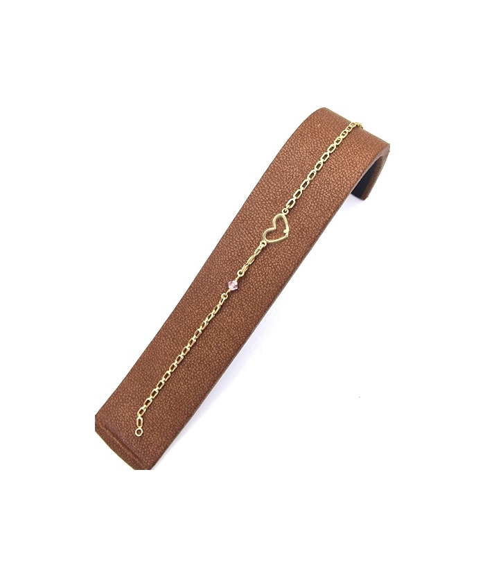 Bracelet gold K14 with heart