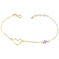 Bracelet gold K14 with heart