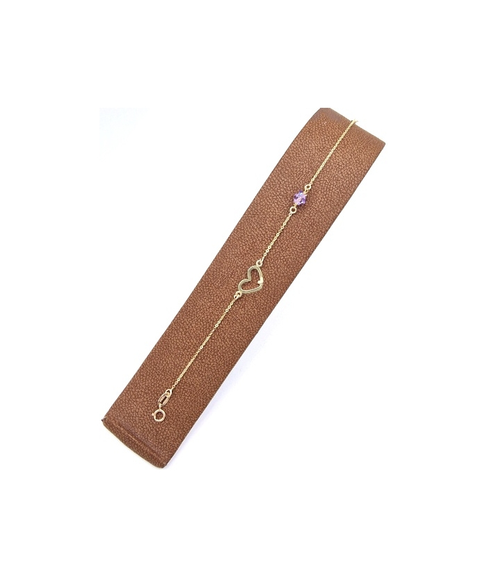 Bracelet gold K14 with heart