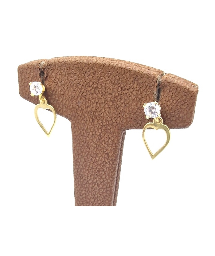 Earrings Gold Κ14 Hearts