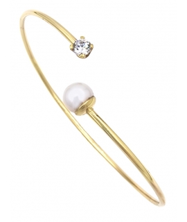 Bracelet Gold K14 Pearl + zircon