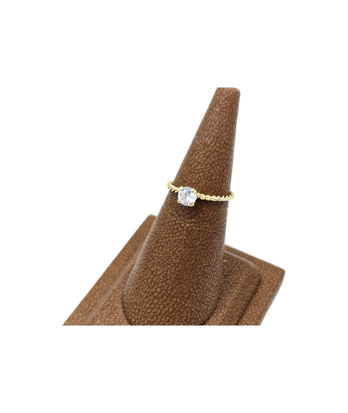 Ring gold K14 with zircon