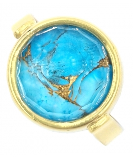 Ring gold K14 with quartz stone