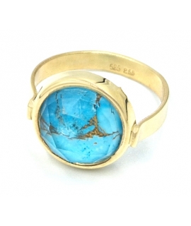 Ring gold K14 with quartz stone 2
