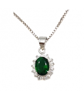 Ring Silver 925° Rosette with emerald 2