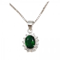 Ring Silver 925° Rosette with emerald