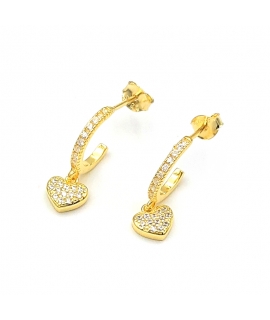 Necklace Silver "Hearts with zircon" 2
