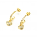 Necklace Silver "Hearts with zircon"