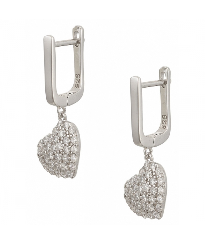 Κολιέ Καρδιά Ασημένιο 925 με zircon