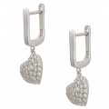 Necklace Silver "Hearts with zircon"