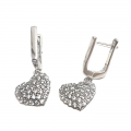 Necklace Silver "Hearts with zircon"