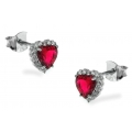 Earrings Silver Rozetes with sapphire
