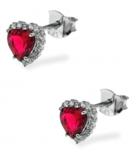 Earrings Silver Rozetes with sapphire