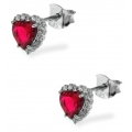 Earrings Silver Rozetes with sapphire