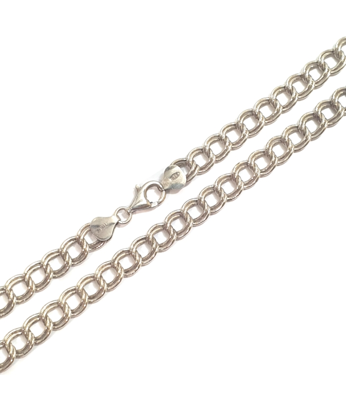 Αλυσίδα Λαιμού Ασημένια 925° Unisex Διπλό gourmet 55cm