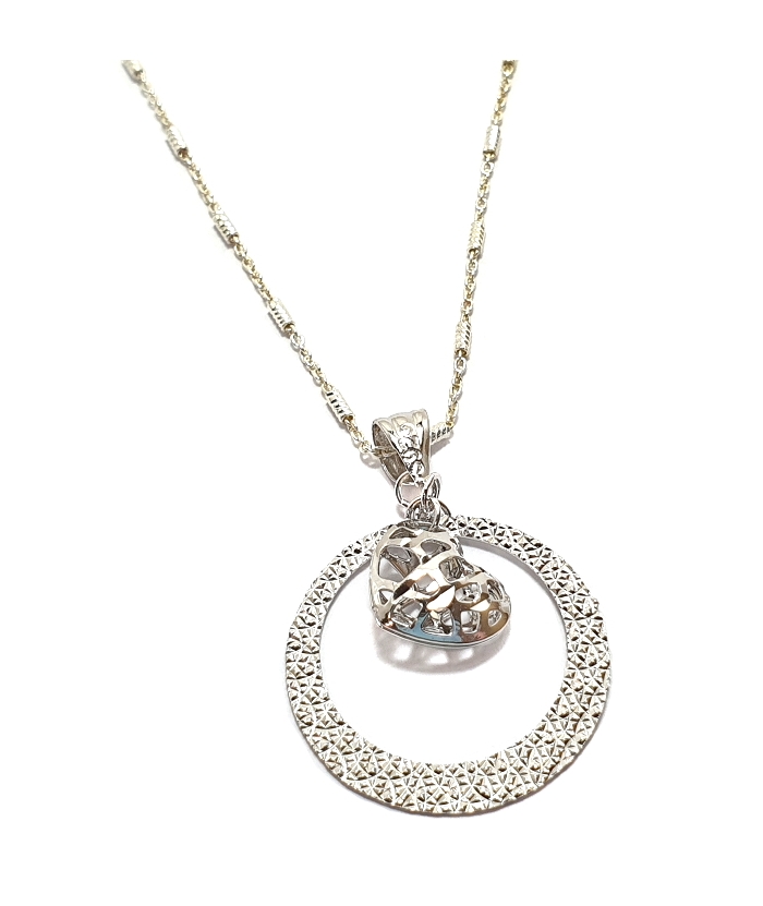 Necklace Silver Circle with Heart