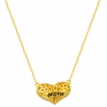 Necklace Silver Goldplated Heart 3D
