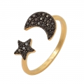 Ring Silver-Goldplated Moon