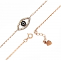Βραχιόλι Ασημένιο rosegold με Μάτι