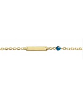 Child name Bracelet Gold Κ9 with murano eye 2