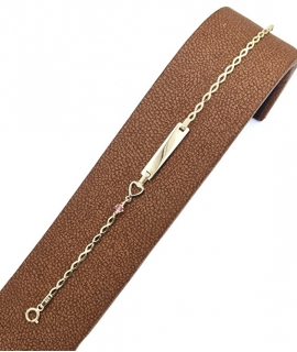 Child name Bracelet Gold Κ9 with heart 2