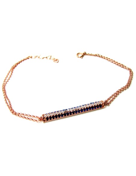 Bracelet Silver Line Rosegold-plated