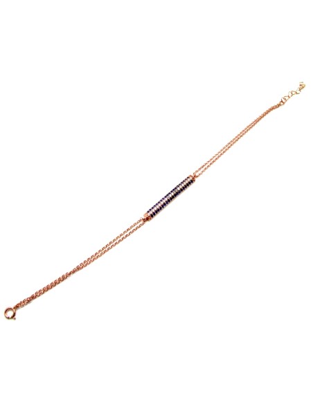 Bracelet Silver Line Rosegold-plated