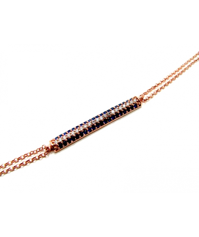 ΒΡΑΧΙΟΛΙ ΑΣΗΜΕΝΙΟ ΜΠΑΡΑ Rosegold-plated