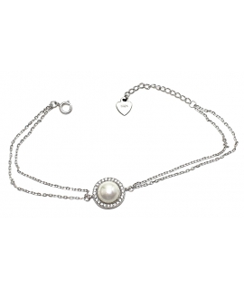 Bracelet Silver "Pearl with zircons"