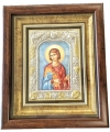 Silver icon Saint Fanourios glass 28x32cm