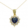 Necklace Silver 925° Rozeta with green stone