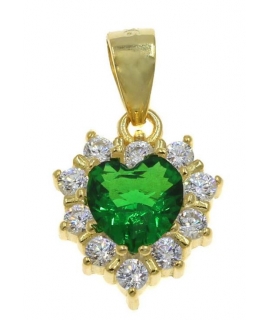 Necklace Silver 925° Rozeta with green stone 2